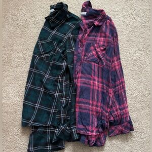 Westport Women’s Bundle of 2 Long Sleeve Flannel Shirts